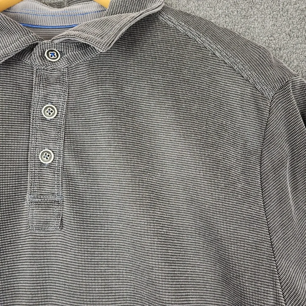 Tommy Bahama Mens Grey Micro‎ Stripe Tencel Modal Polo Shirt Size M